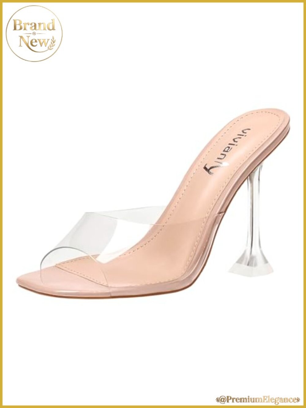 Clear Square Toe High Heel Sandals Slip On Mules Party